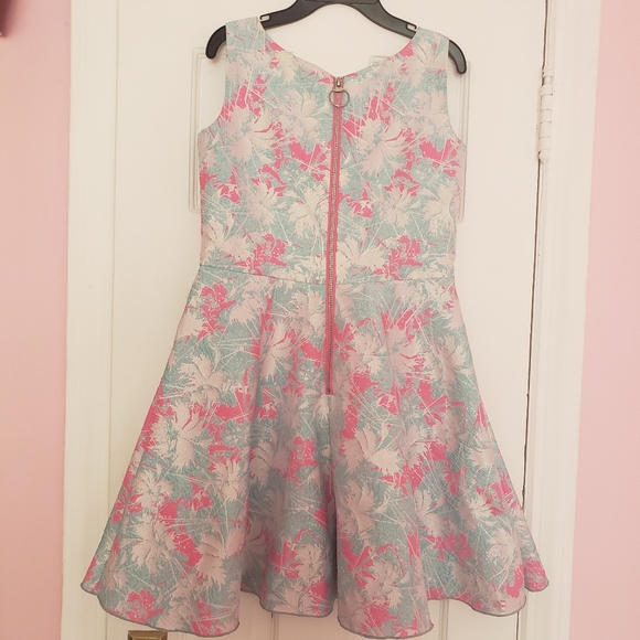 Zoe Ltd Turquoise and Pink Pocket Special Occasion Girls' Dress. Size Girls 14 - Picture 8 of 10